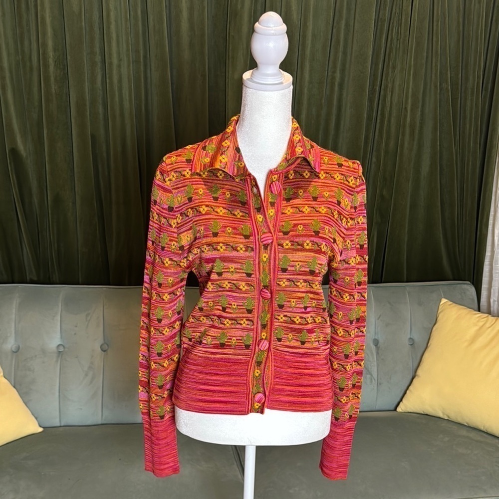 EUC Zara Colorful Catcus and Floral Cardigan Jacket Southwestern - Picture 4 of 7